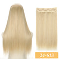 No-Clip Color Mix hair extensions, long straight light blonde synthetic weft
