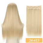 No-Clip Color Mix hair extensions, long straight light blonde synthetic weft