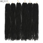 Synthetic crochet hair extension bundles, long dark twists with small gold top ties