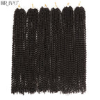 Crochet hair extension bundles with tightly coiled curls in dark black.