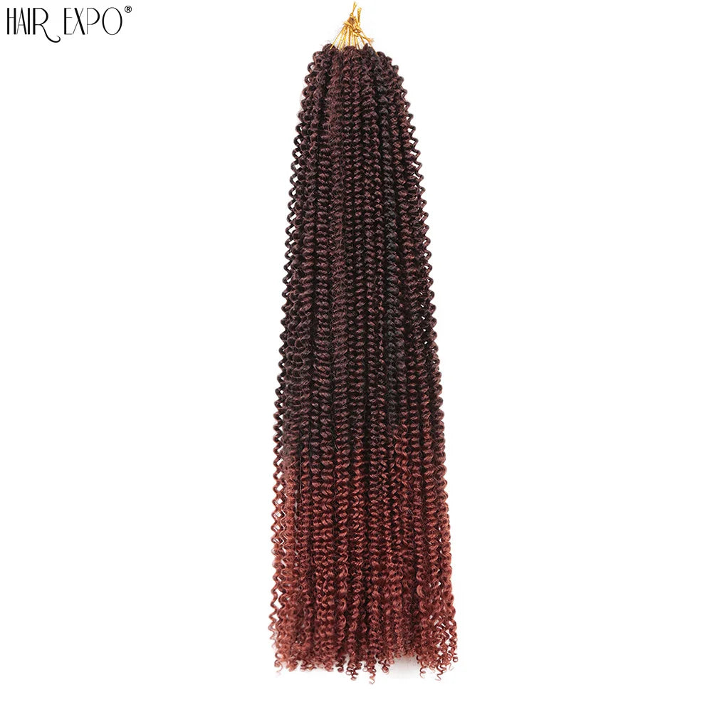 Crochet hair extensions single pack, long reddish-brown crochet curls