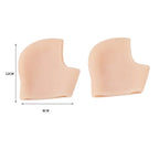 Skin-tone gel heel socks pair, curved heel pads for left and right