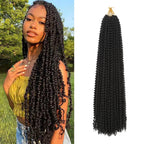 Synthetic crochet hair extension bundle, long tight twists in dark black