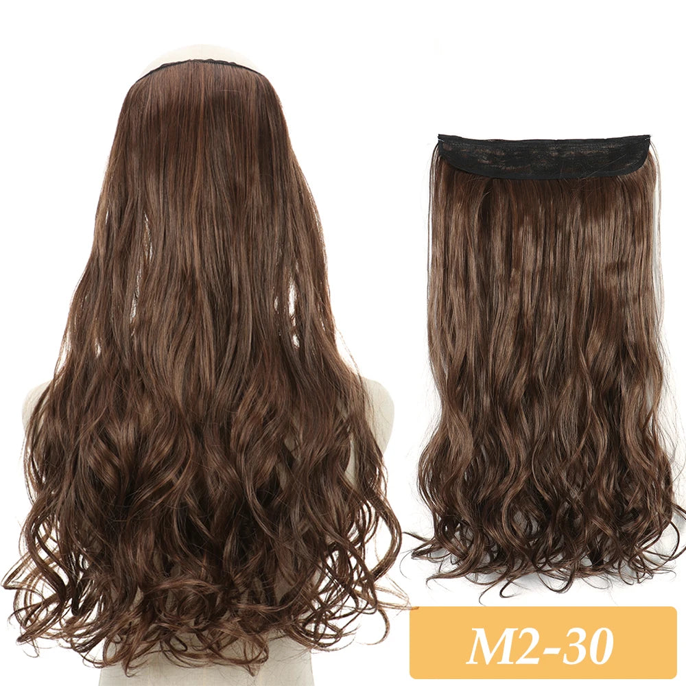 No-clip hair extensions, wavy dark brown weft with lace top