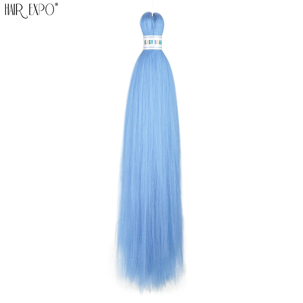 26-inch synthetic hair extension bundle, light blue
