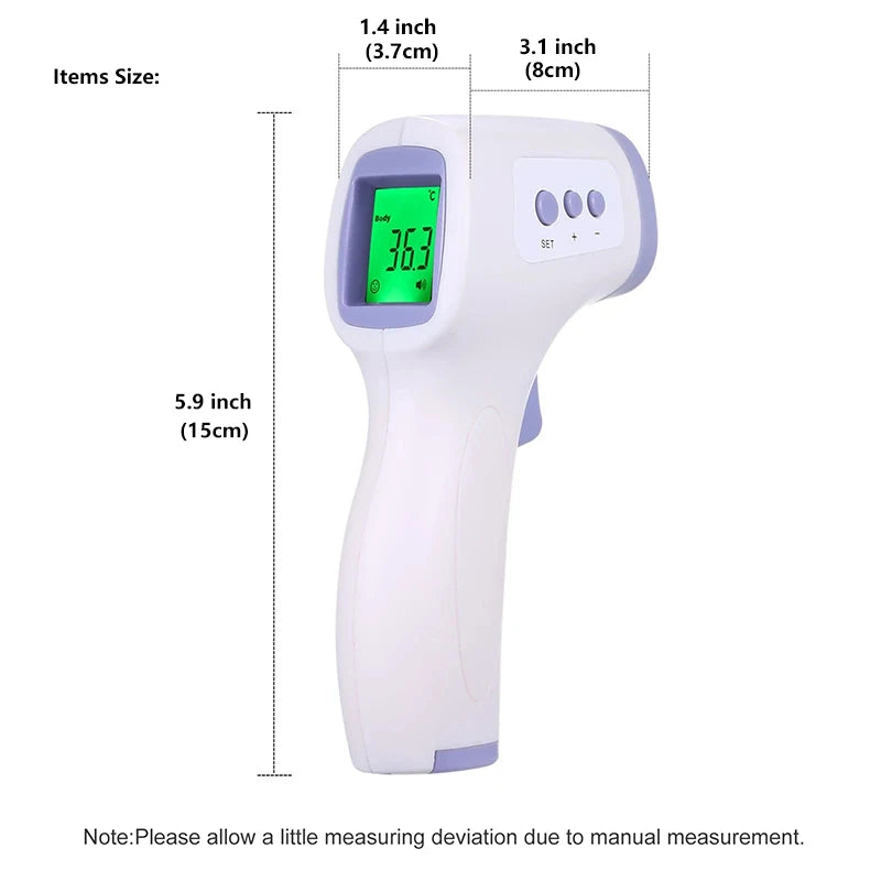 Non-Contact Infrared Forehead Thermometer — LED Display, Baby & Adult