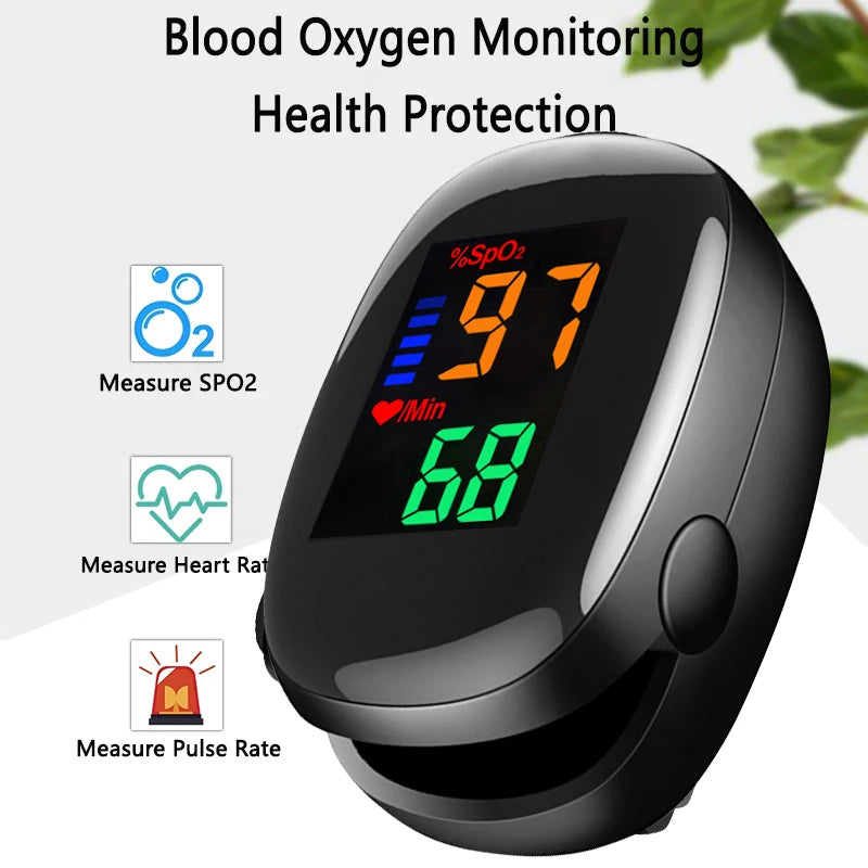 Non-Contact Infrared Thermometer & Finger Blood Oxygen Oximeter — LED Display