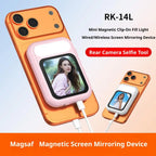 2.01" HD Selfie Monitor with Dual LED Fill Light Magnetic Attachment  Rear-Camera Selfie Assistant 48MP Clarity ﻿
