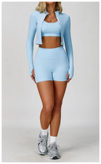 3-Piece Tracksuit Set — Nylon & Spandex