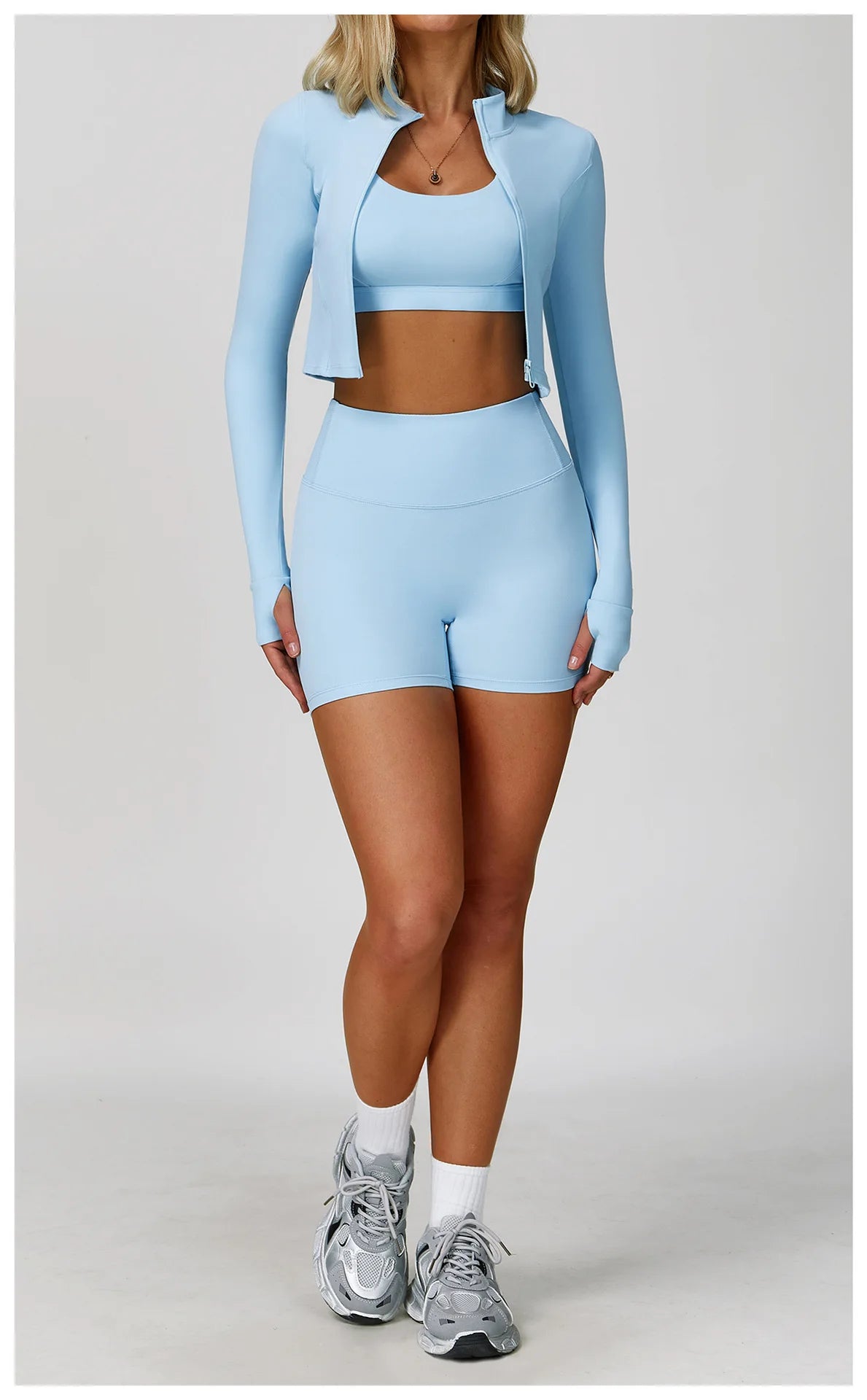 3-Piece Tracksuit Set — Nylon & Spandex