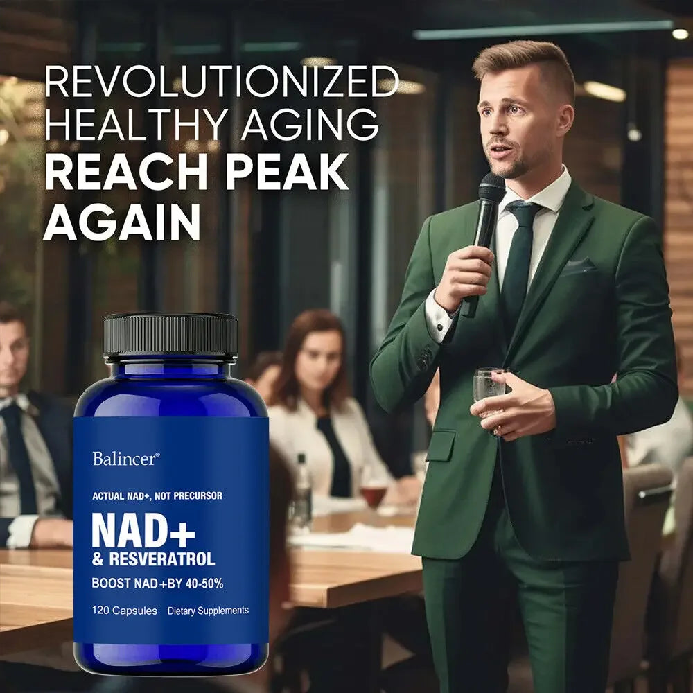 NAD+ Supplements with Resveratrol & Vitamin B3 — Cellular Wellness Boost