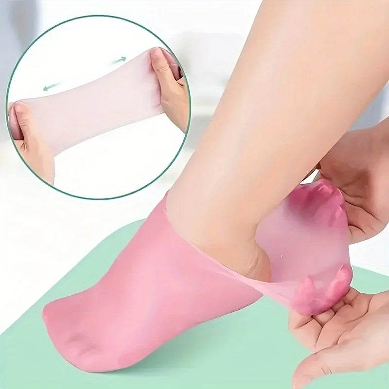 Silicone Moisturising Foot Socks — 2 Pack, Dry & Cracked Heel Care