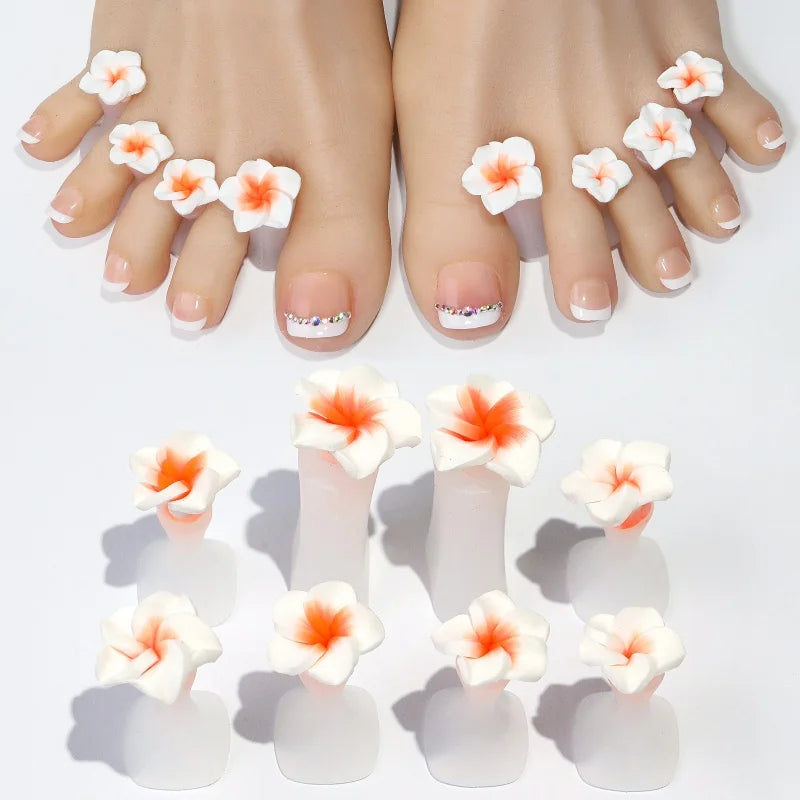 Écarteurs d'orteils en silicone en forme de fleur — Lot de 8