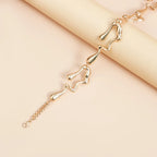 Gold-tone lava drip choker necklace and drop earring set