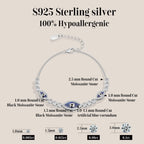Sterling silver evil eye bracelet with blue oval center and small round stone links