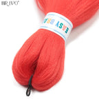 Synthetic braiding hair extension bundle, bright red, tied at base