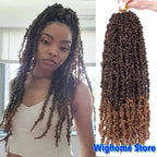Black butterfly locs crochet hair with long thin curls and front hairline parting