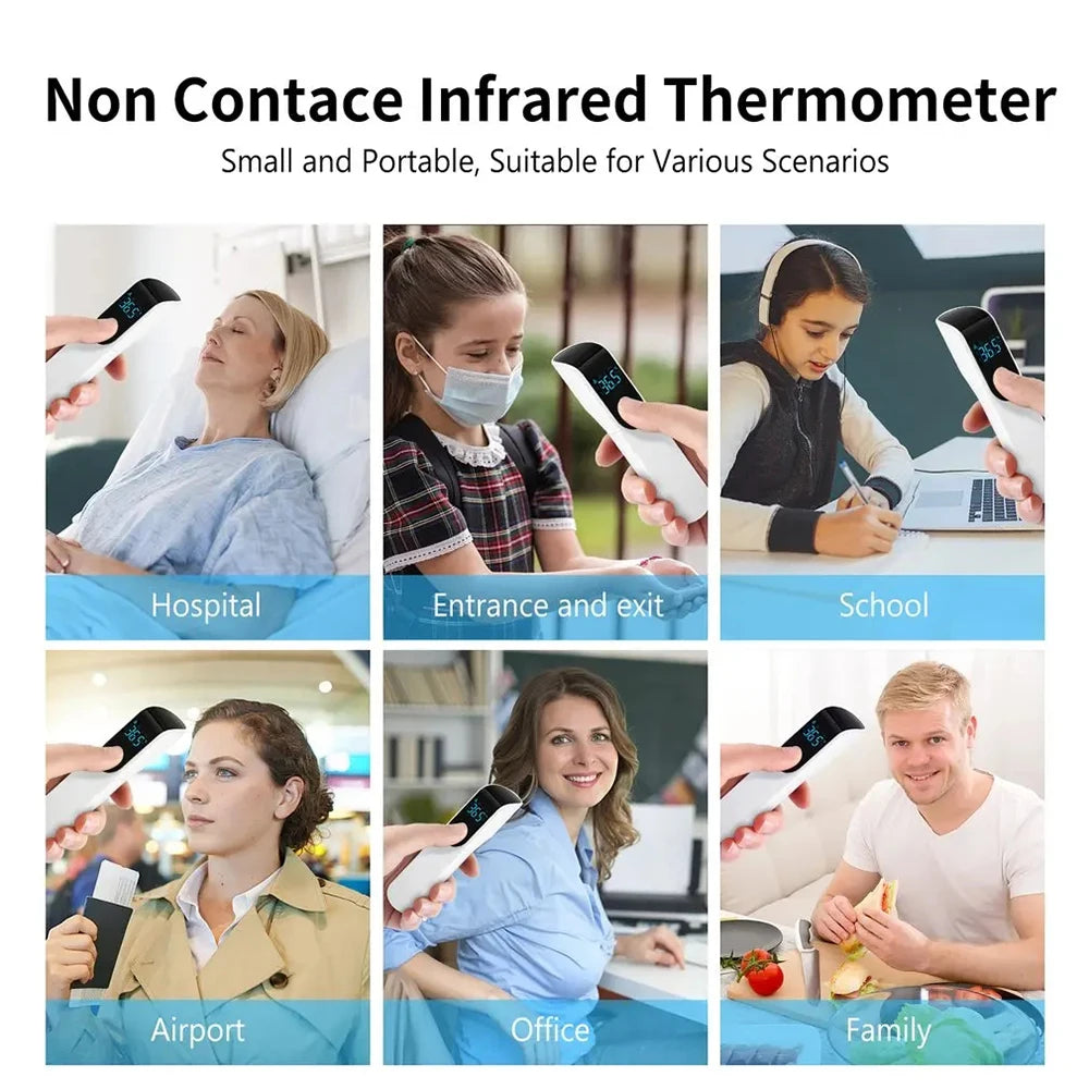Non-Contact Infrared Thermometer & Finger Blood Oxygen Oximeter — LED Display