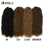 Set of water-wave crochet braid bundles: black, brown, tan, and dark olive-brown