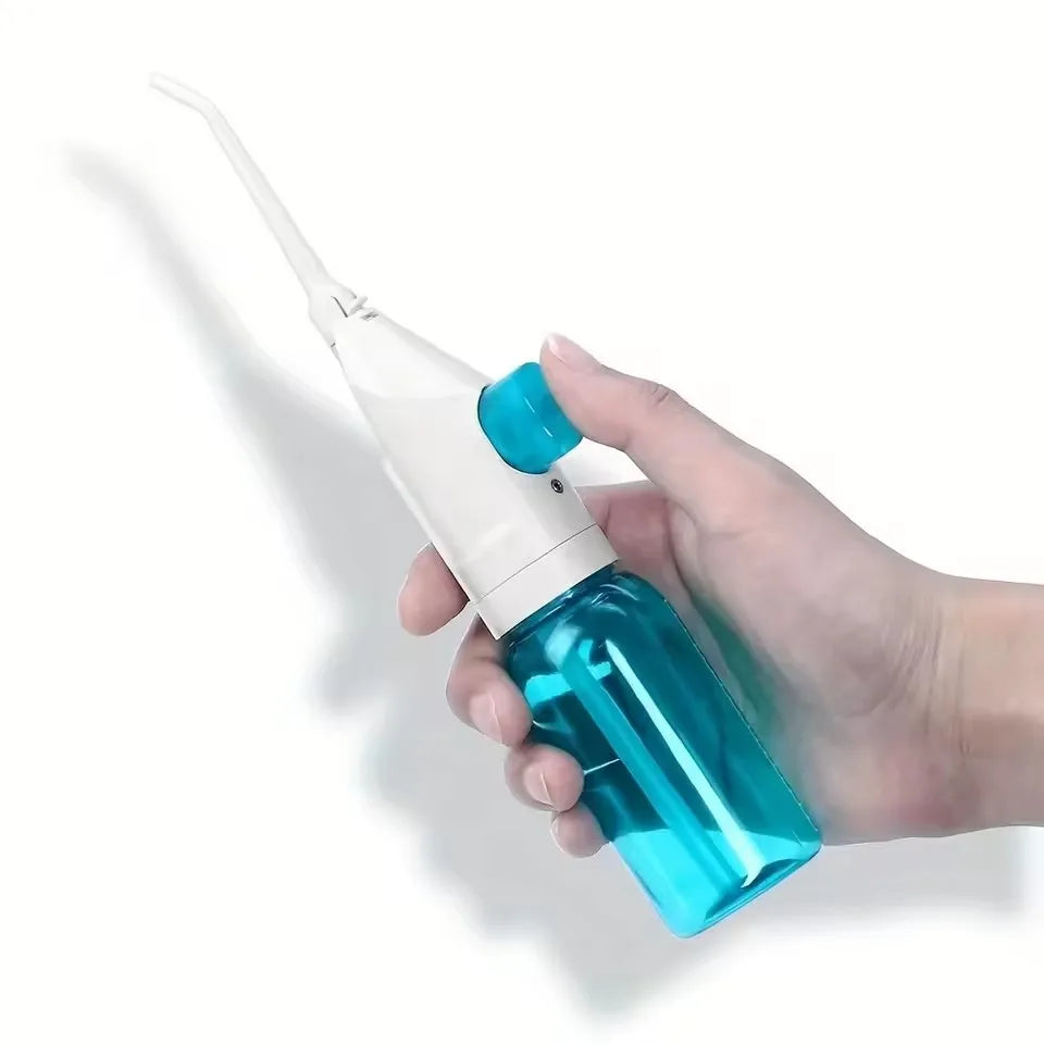Portable High-Pressure Oral Irrigator — Manual Water Flosser for Teeth Cleaning