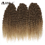 Water-wave crochet braid bundle with dark brown top and blonde-to-light brown ombre ends