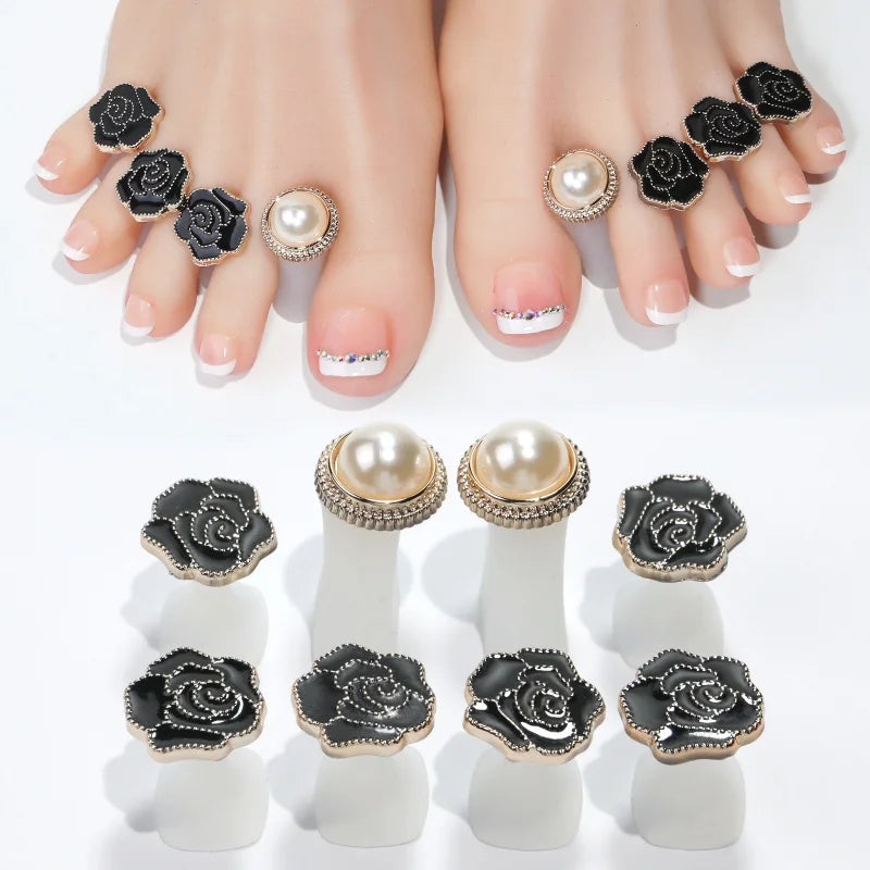 Écarteurs d'orteils en silicone en forme de fleur — Lot de 8