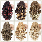 Claw clip ponytail extension color options, mixed curly hair pieces