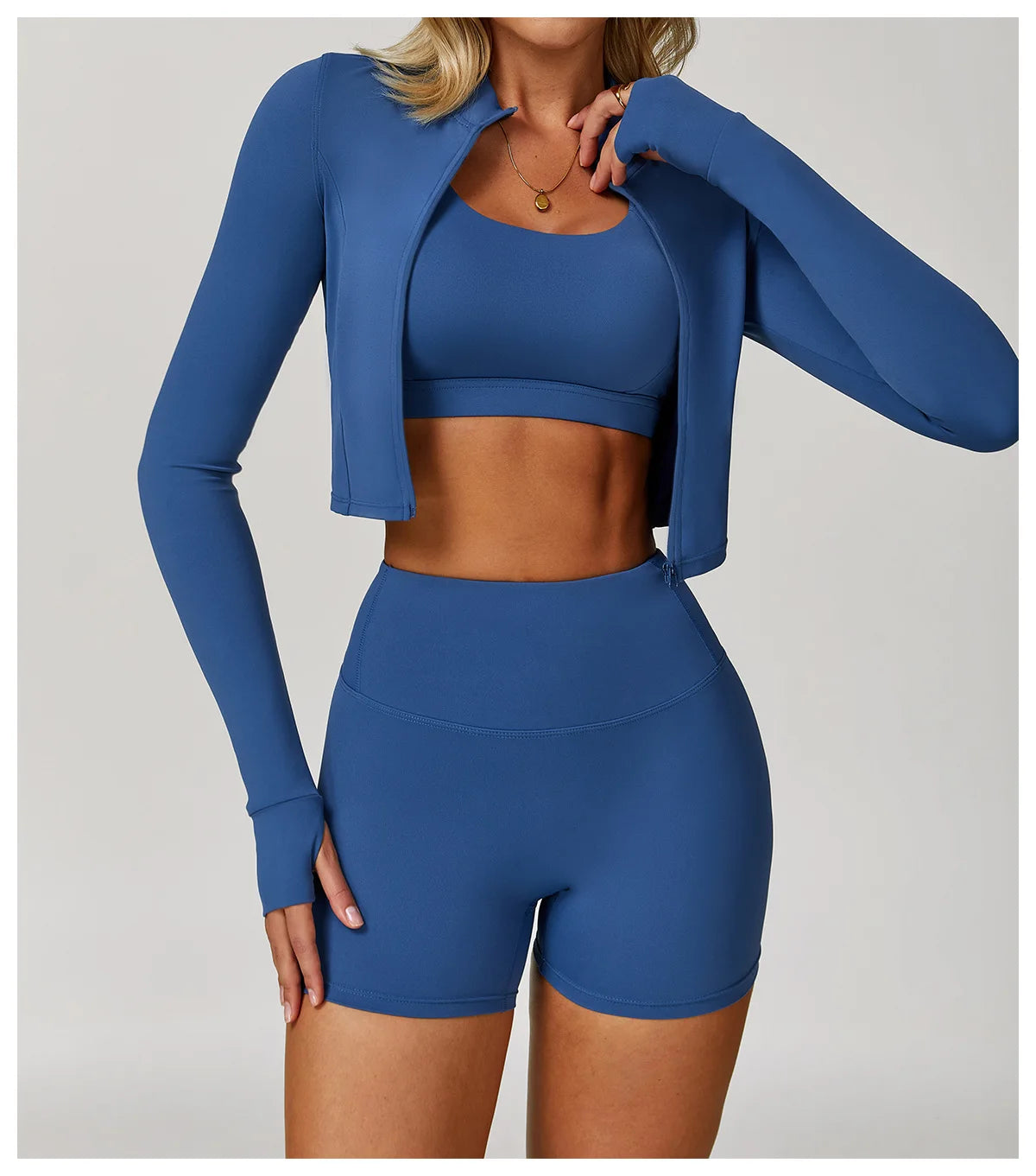 3-Piece Tracksuit Set — Nylon & Spandex