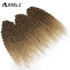 Water-wave crochet braid bundle with dark brown top and lighter brown ombre ends