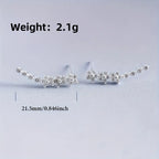 Daisy rhinestone ear climber earrings, silver tone, 21.5mm length