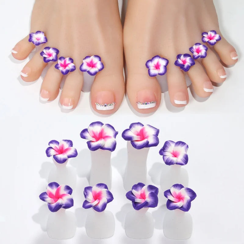 Écarteurs d'orteils en silicone en forme de fleur — Lot de 8
