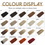 22-inch curl crochet hair extension color swatches showing multiple dark to blonde shades