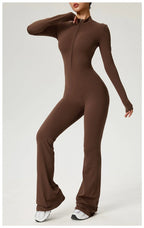 Long Sleeve Fitness Jumpsuit — Polyamide & Elastane