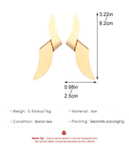 Gold-tone asymmetrical V-shaped drop earrings with smooth satin finish