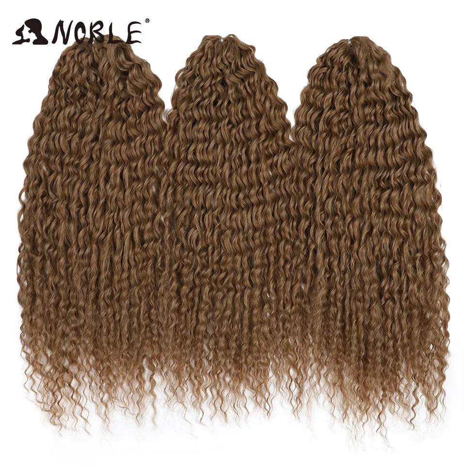 Light brown ombre crochet wave braids, synthetic 24 in hair pieces