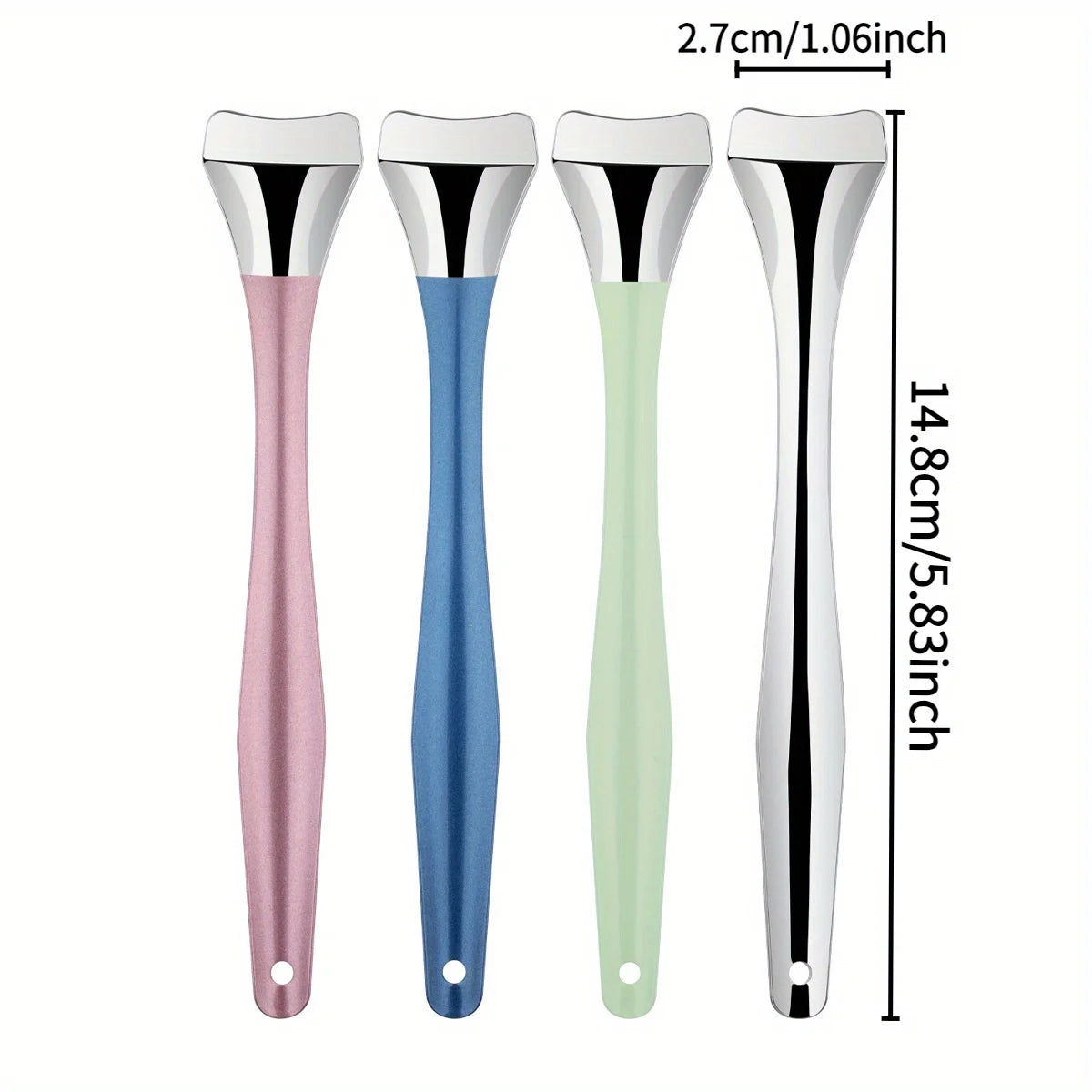 Facial blackhead removal tools, four colors with stainless heads and size markers