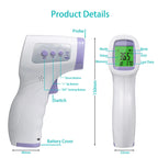 Non-Contact Infrared Forehead Thermometer — LED Display, Baby & Adult