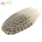 Synthetic water-wave crochet braids bundle, gray ombre ends