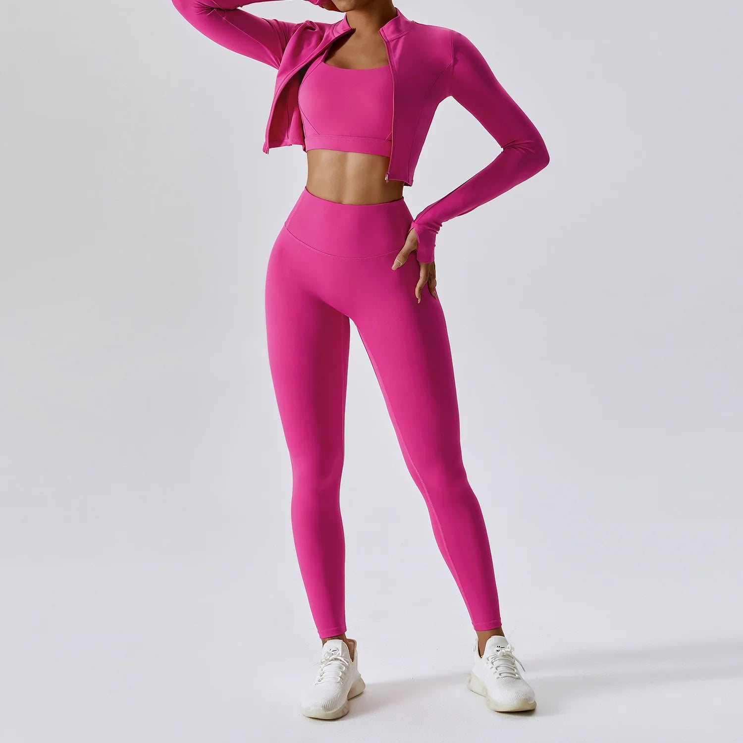 3-Piece Tracksuit Set — Nylon & Spandex