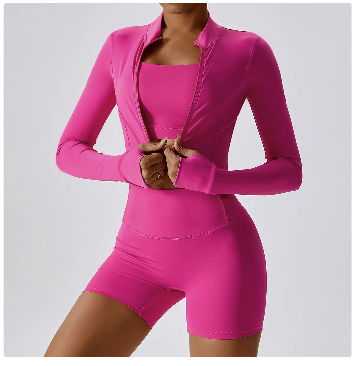 3-Piece Tracksuit Set — Nylon & Spandex