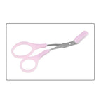 Eyebrow scissors with comb, pink handle with pink comb and silver blades