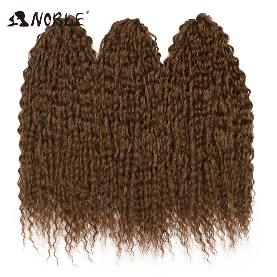 Dark brown ombre crochet wave braids, synthetic 24 in hair pieces
