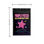 Single acne patch pouch with star graphic and size dimensions, 10.5 x 15.5 cm