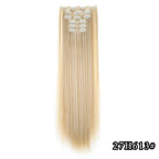 Straight synthetic hair extension, light blonde with light clip-in combs