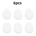 Mini finger puff sponge set in white, 6 pieces