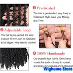 Black pre-twisted loc crochet hair with adjustable loops and densely curled texture