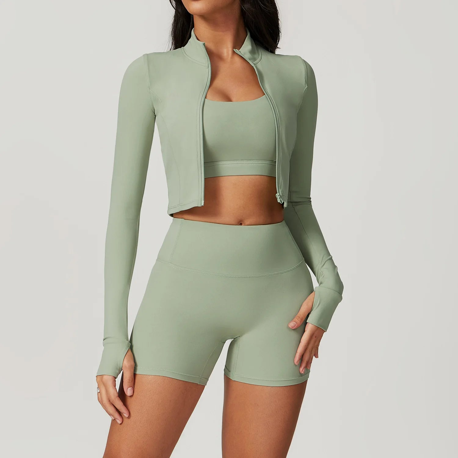 3-Piece Tracksuit Set — Nylon & Spandex