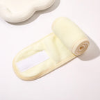 Face wash headband, cream with white label strip