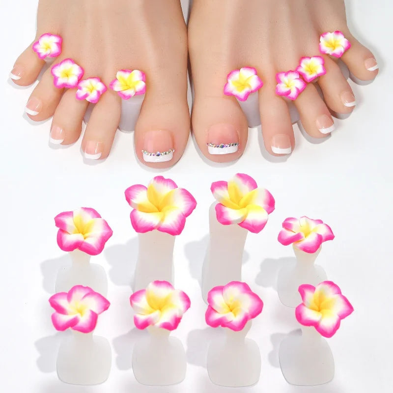 Écarteurs d'orteils en silicone en forme de fleur — Lot de 8