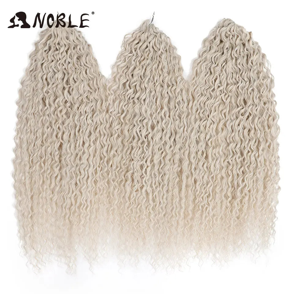 White ombre crochet wave braids, synthetic 24 in hair pieces